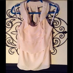 luluvia Ivory Sexy Back Blouse Size Medium